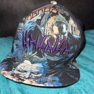 Joker Graphic Snapback Hat - Black‎ and Purple